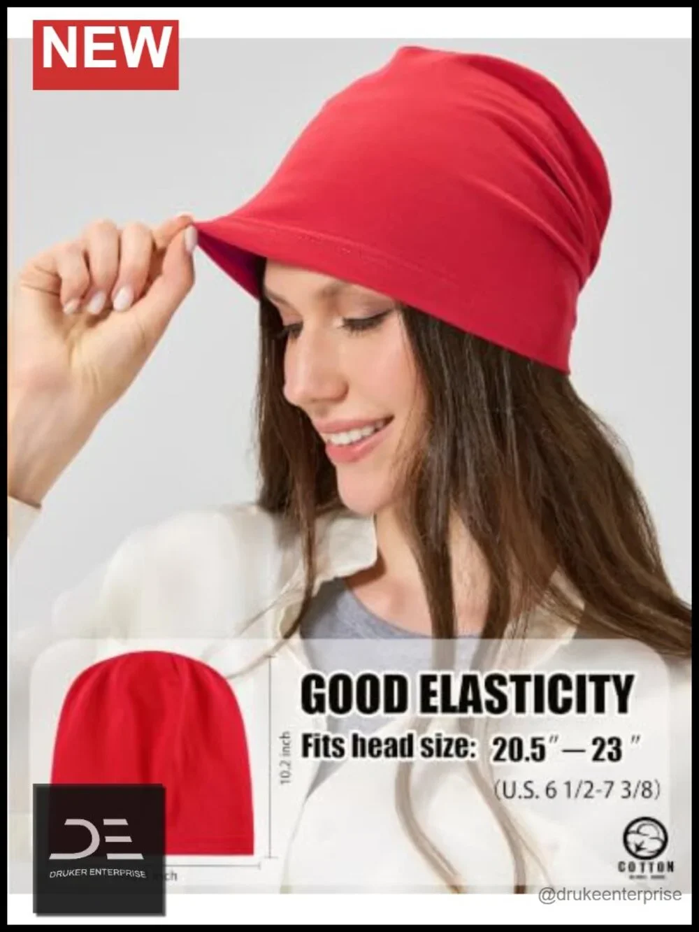100% Cotton Slouchy Beanie Hat Lightweight Breathable Chemo Cap Unisex